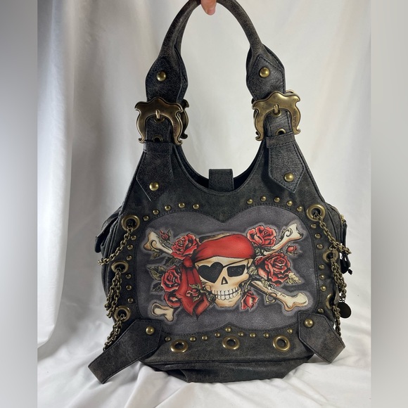 Vintage Isabella Fiore leather skull shoulder bag - Picture 11 of 12